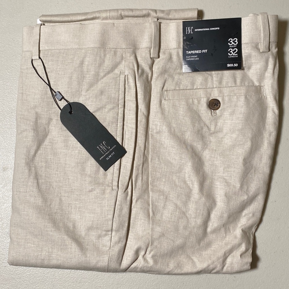 INC Men's Tapered Fit Pants - Beige